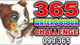 Cartoon Dog 365 Watercolour Challenge Day 099365