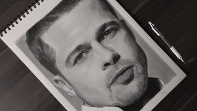 Drawing Brad Pitt Realistic Pencil Drawing Time lapse