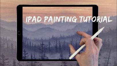 HOW TO PAINT REALISTIC LANDSCAPES Mountain forest mists painting tutorial iPad Pro Apple Pencil