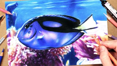 How To Draw a Realistic Fish Marker Coloured Pencil Drawing Tutorial