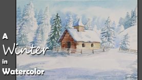 How to Paint A Winter Landscape in Watercolor