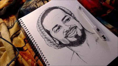 Kes Ink portrait timelapse by Trini artist Art.of .Annalize