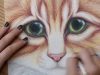 Kitty Cat with Big Eyes Colored Pencil Drawing Full Version