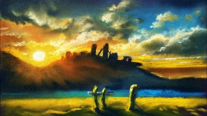 Landscape painting tutorial for beginners easy drawing tutorials soft pastels