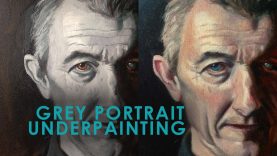 Portrait painting Time lapse using a grey under painting