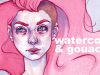 Watercolor and Gouache painting process