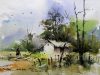 easy watercolor landscape painting by sikander singh chandigarh india