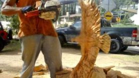 speed carving eagle sculpture