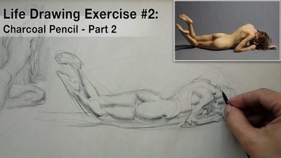 Life Drawing Exercise 2 Charcoal Pencil Part 2