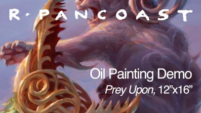 Oil Painting Demo Prey Upon for Magic the Gathering