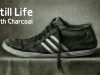39 Adidas Shoe 39 Still Life Drawing With Charcoal Demonstration by Artist Jaspreet Singh