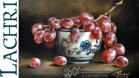 How to glaze Time Lapse grapes painting Demo by Lachri