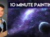 Painting a Galaxy and Stars with Acrylics in 10 Minutes