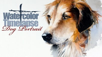 Watercolor Speed painting Timelapse Dog Portrait