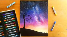 Drawing a night sky with soft pastels Leontine van vliet
