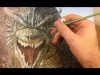 Painting a dragon with acrylics. sped up video