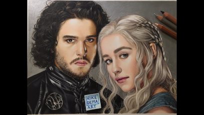 Game of Thrones portrait of Jon and Daenerys