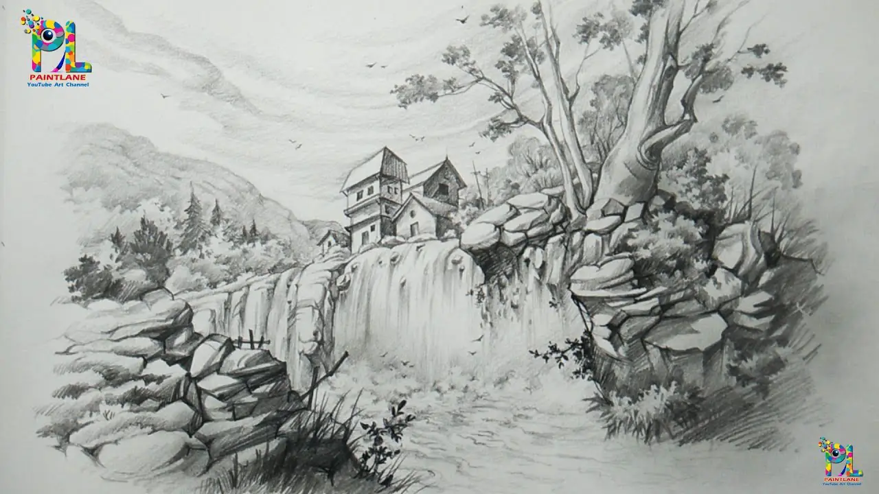 https://painting.tube/wp-content/uploads/2019/04/25/How-To-Draw-A-Landscape-With-Waterfall-With-PENCIL-Pencil-Art.jpg