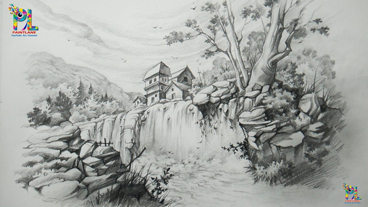 How to Draw a Landscape: Narrated Pencil Drawing 