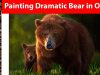 Painting Bears and dramatic light in oil painting