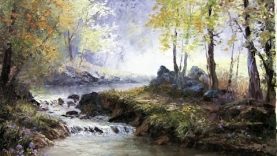 Palette Knife Forest Landscape Oil Painting