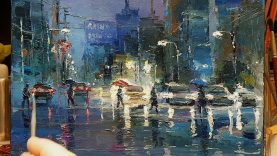 Rainy Street How To Oil Painting Palette Knife Brush Impressionism Color Mixing Dusan