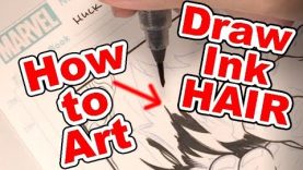 How to Art Inking with a Brush. Drawing Inking Hair