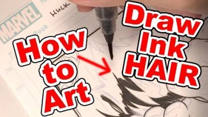 How to Art Inking with a Brush. Drawing Inking Hair