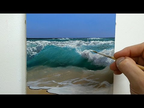 PAINTING TUTORIAL Acrylic Ocean for Beginners | Katie Jobling Art ...