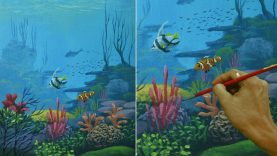 Acrylic Seascape Painting Tutorial Underwater Corals and Fishes by JM Lisondra