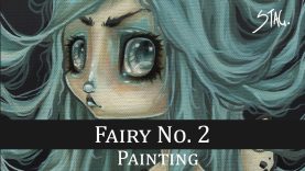 Acrylic lowbrow fantasy art fairy painting by White Stag