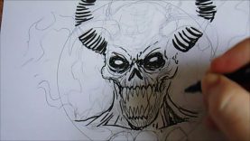 Drawing A Demon Devil With Just Ink Pens
