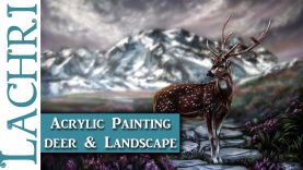 Painting Mountains and a Deer in Acrylics Art tips amp tutorial w Lachri