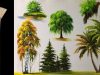 How to paint trees with fan brush Acrylic lesson