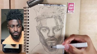 EPISODE 002 Timelapse Copic Marker portrait in Strathmore Toned Tan notebook