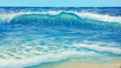 Painting a Beach Wave w Sea Foam
