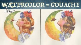 Watercolor VS Gouache Painting with Grisaille