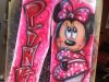 Disney Custom Painted Airbrush Minnie Mouse Pants