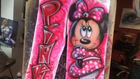 Disney Custom Painted Airbrush Minnie Mouse Pants