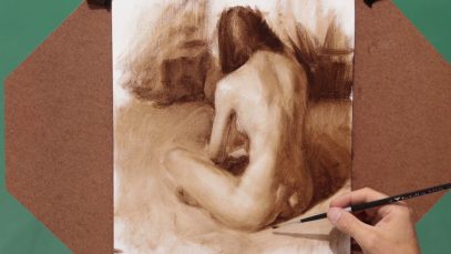 Figure Underpainting monochromatic oil painting demo