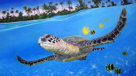 Art Lesson How to Paint a Marine Turtle with Water Mixable Oil Paints
