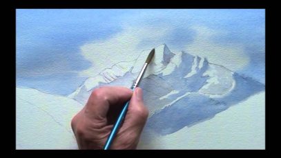 Painting mountains in watercolor