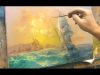 Marine oil painting. Sailboat