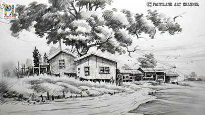 How to Draw and Shade A Scenery Drawing With Pencil Easy Pencil Art