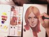 How to paint with gouache portrait Sharon Tate