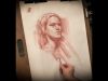 Portrait Sketch in Red Chalk Charles Miano