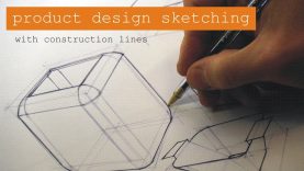Product Design Sketching with construction lines