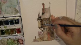 WATERCOLOR ILLUSTRATION old house by LadyKikki
