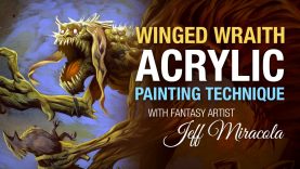 Winged Wraith acrylic painting technique by fantasy artist Jeff Miracola