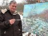 Large plein air painting in the snow